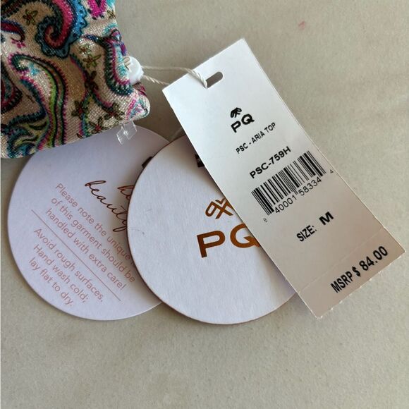 NWT Anthropologie PilyQ Aria Paisley Halter Lace Tie Pink Bikini Set - Picture 4 of 6